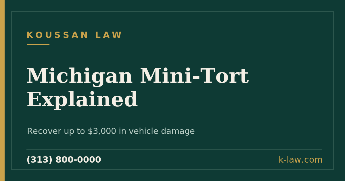 Michigan Mini Tort: The 2026 Guide to Recovering Vehicle Damage Up to $3,000