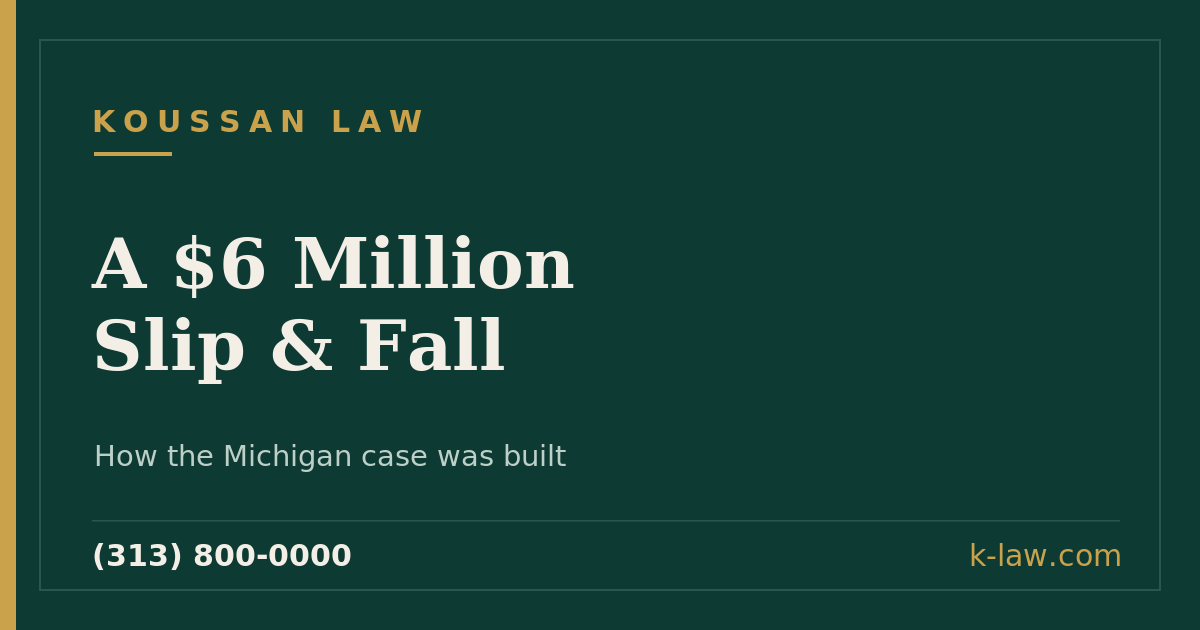 How a Slip and Fall in Michigan Became a $6 Million Settlement